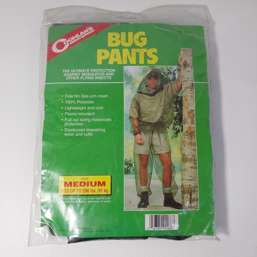 Coghlan's Bug Pants Ultra-Fine 100%‎ Polyester Mesh Medium NOS